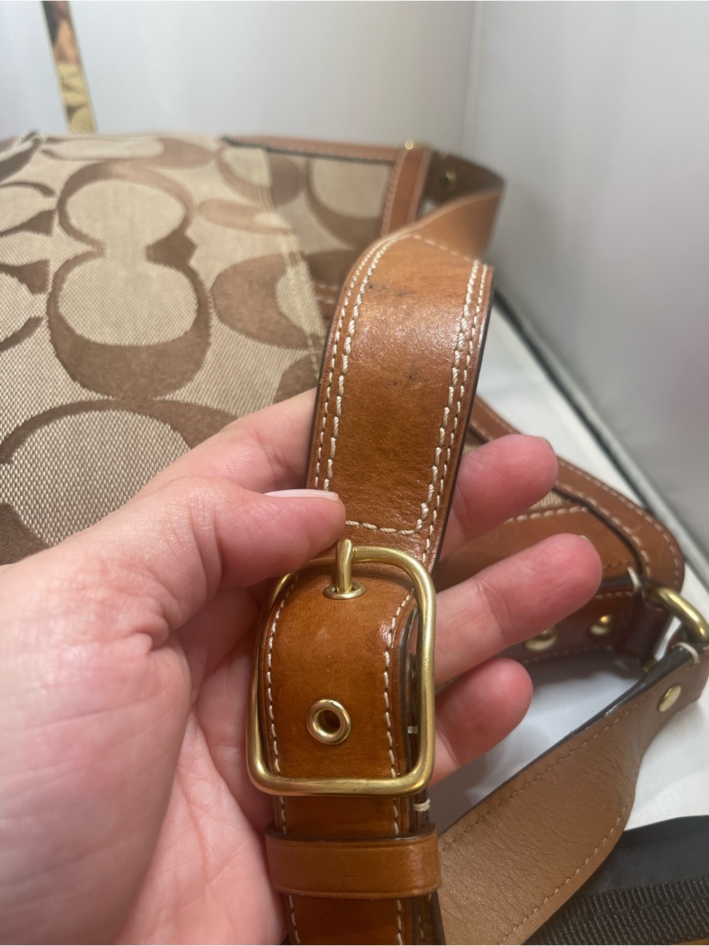 Coach Hampton Signature Tricolor Patchwork Hobo Bag - Picture 7 of 10